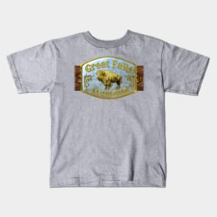 Great Falls, Montana Western/Cowboy Belt Buckle Kids T-Shirt